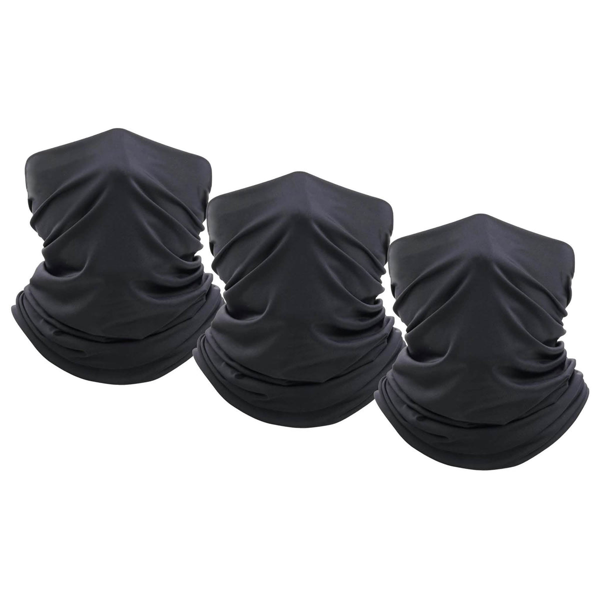 3-Pack: Moisture Wicking Breathable Stretch Gaiter Neck Face Mask