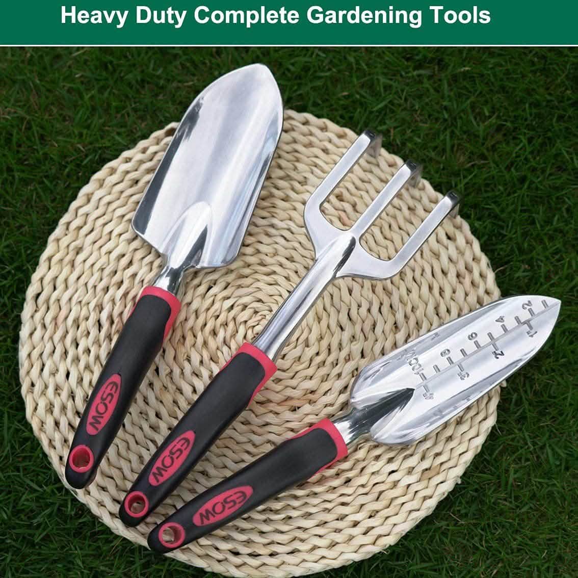 Juego de 3 piezas: Kit de jardinería de alta resistencia de aluminio fundido