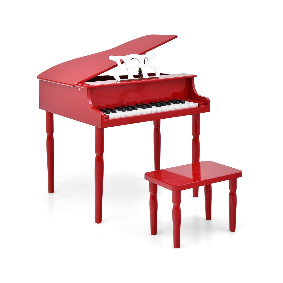 30-Key Wood Toy Kids Grand Piano with Bench