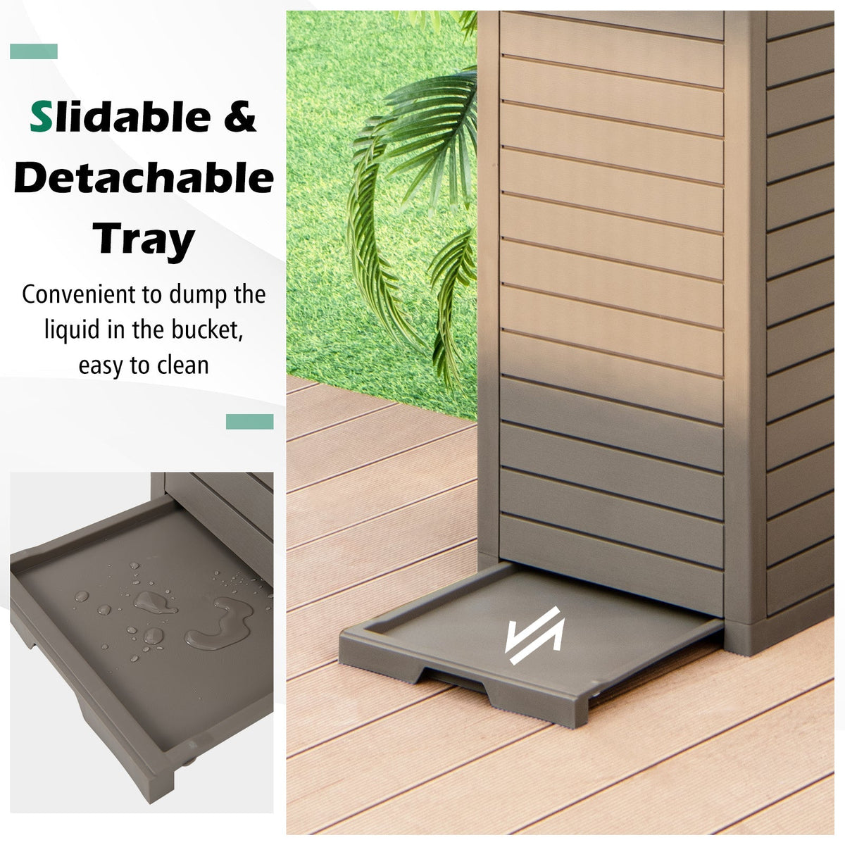31 Gallon Large Outdoor Trash Can with Lid and Pull