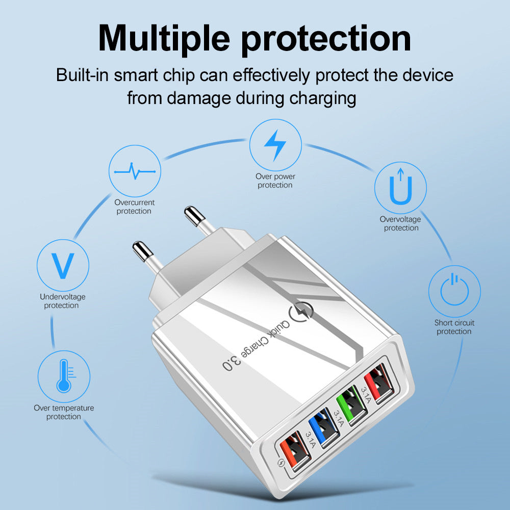 Luminous Color Mobile Phone Charging Head Intelligent 3A