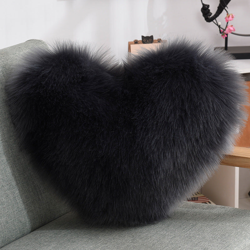 Cojines Decorativos Corazón Largos de Peluche Suaves y Esponjosos Funda de Cojín para Sofá Fundas de Almohada Blanco