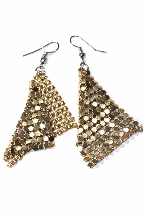 Shimmer Mesh Drop Earrings 2.5 Inch Lightweight For Women