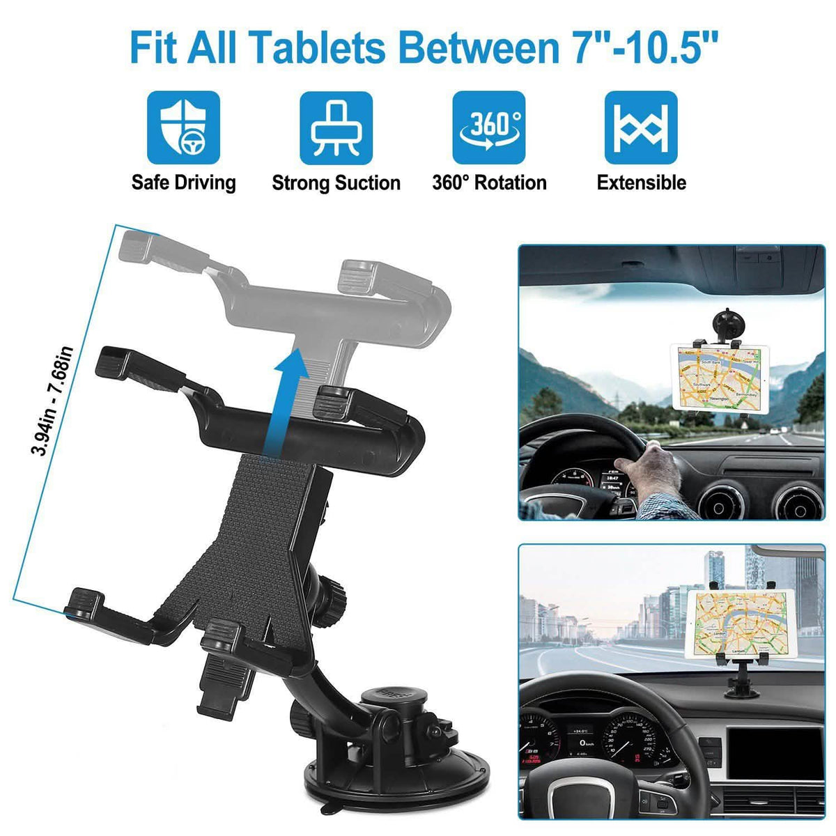 360° Car Windshield Tablet Mount