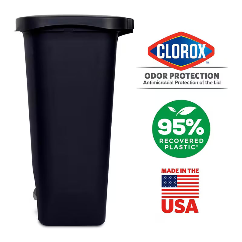 13-Gallon Kitchen Trash Can with Pedal and Bag Rings