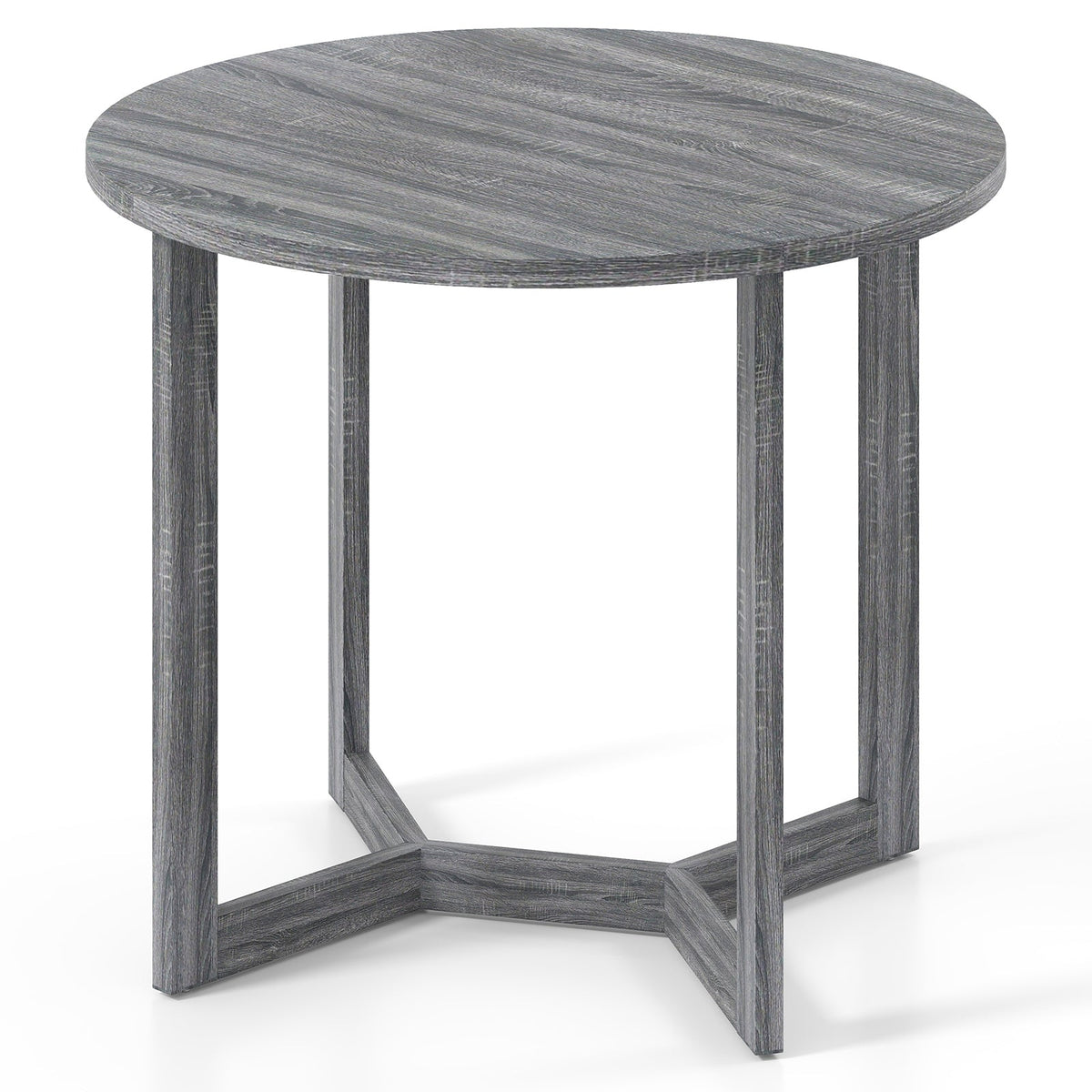36 Inch Round Wood Dining Table for 2-4 People with Wing-shaped Pedestal Base