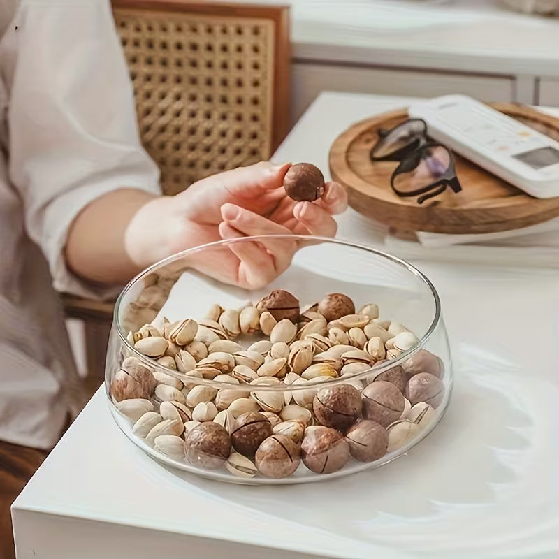 2-Piece Glass Candy Storage Box with Wooden Lid