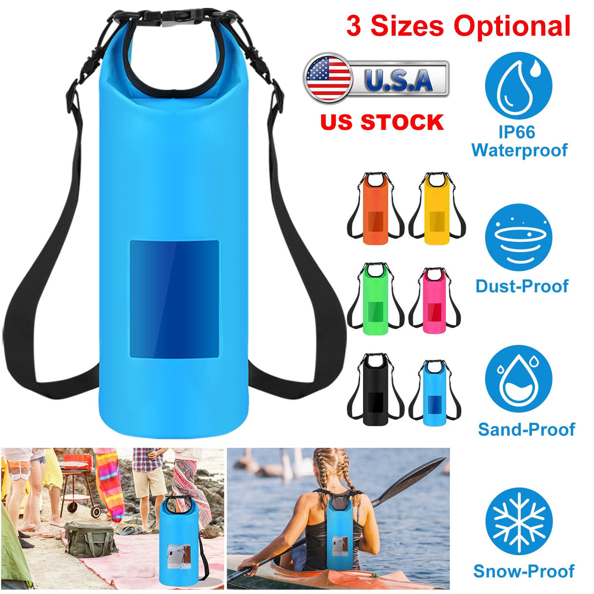 Floating Waterproof Dry Bag Floating Dry Sacks with Observable Window 10L Roll Top Lightweight Dry Storage Bag for Kayaking Rafting Boating Swimming C