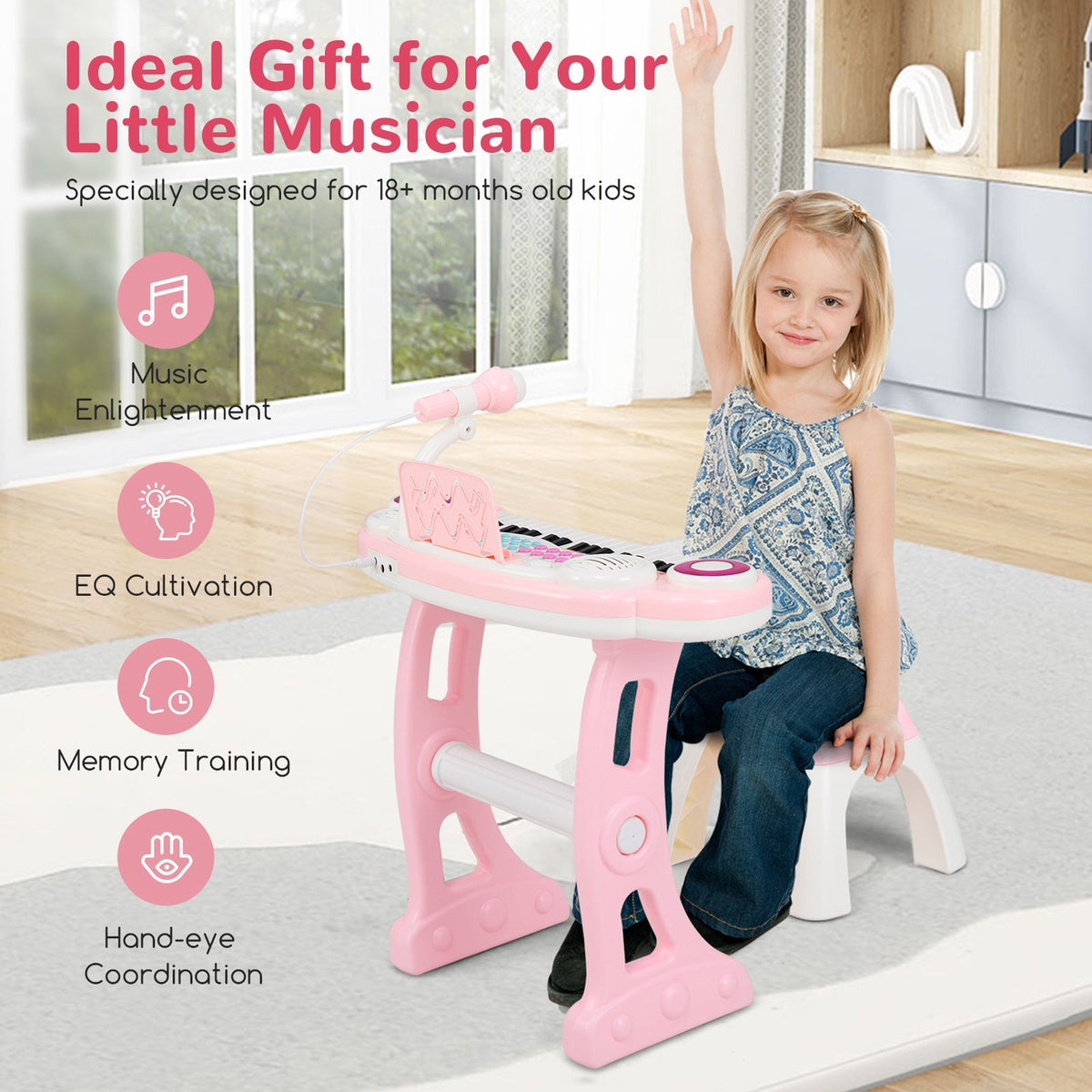 37-key Kids Electronic Piano Keyboard Playset