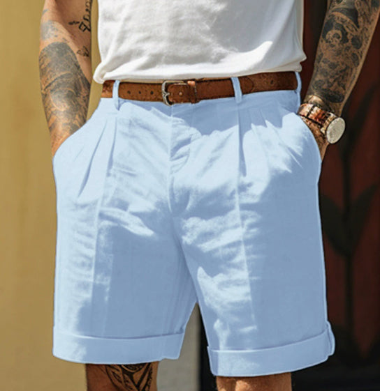 Men's Straight Leg Shorts With Pockets  Casual Dress Pants Loose Fit Summer Bottoms For Daily Wear Clothing
