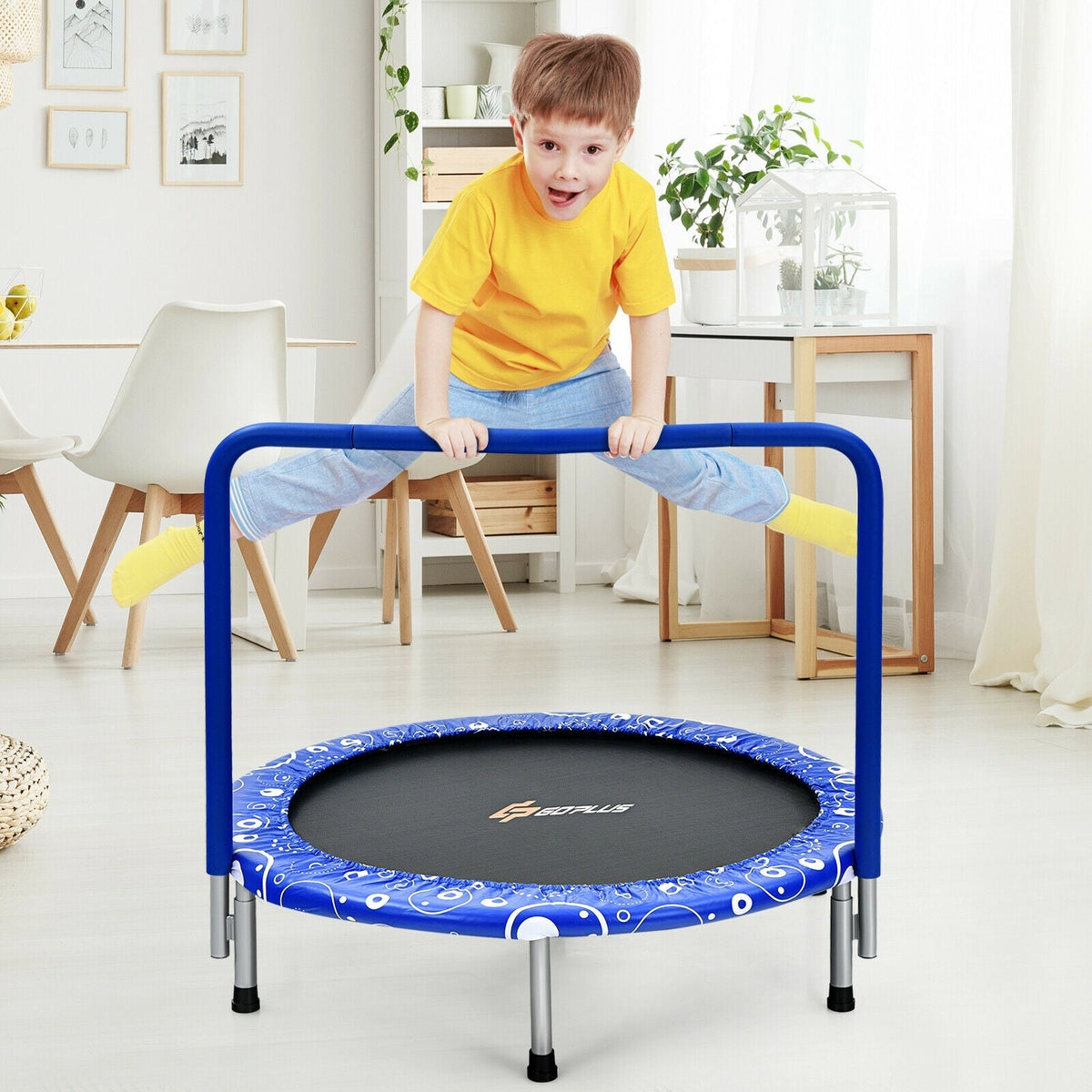 36 Inch Kids Trampoline Mini Rebounder with Full Covered Handrail