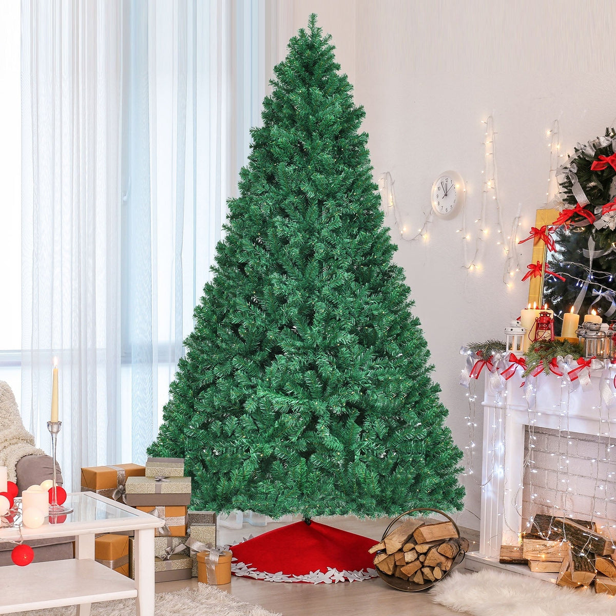 7 Feet PVC Artificial Christmas Tree with LED Lights