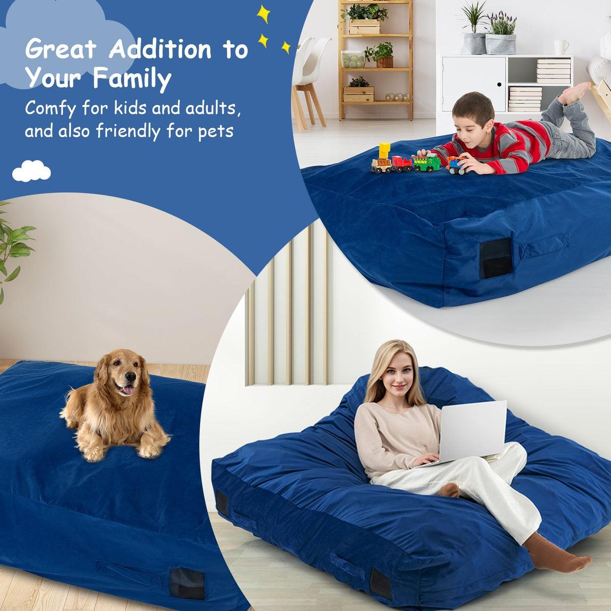 Colchoneta Sensorial Crash Pad de 47 x 35.5 pulgadas con Bloques de Espuma y Cubierta Lavable