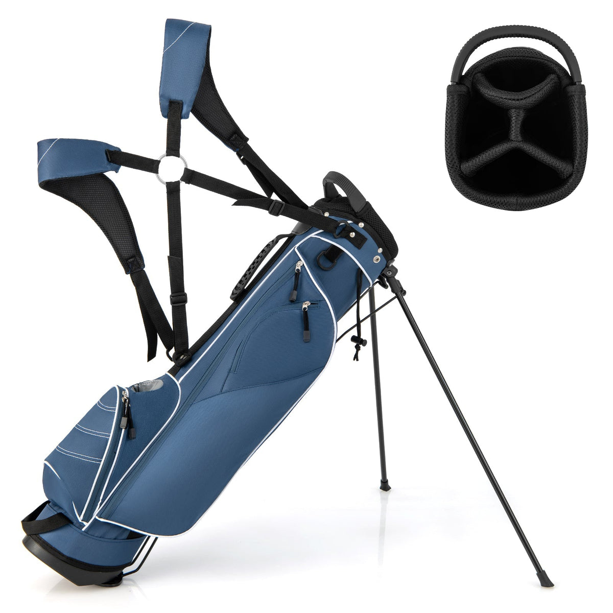 Bolsa de golf de pie con divisor de 4 vías y bolsillos organizadores