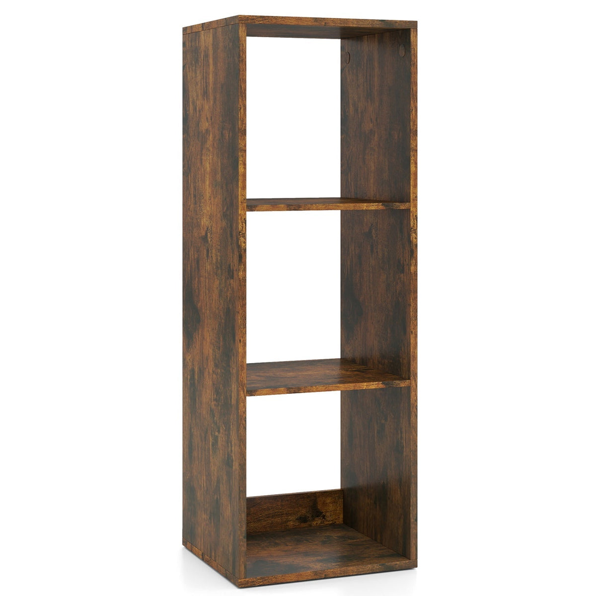 3 Cube Bookshelf with Back Guardrail for Living Room Bedroom