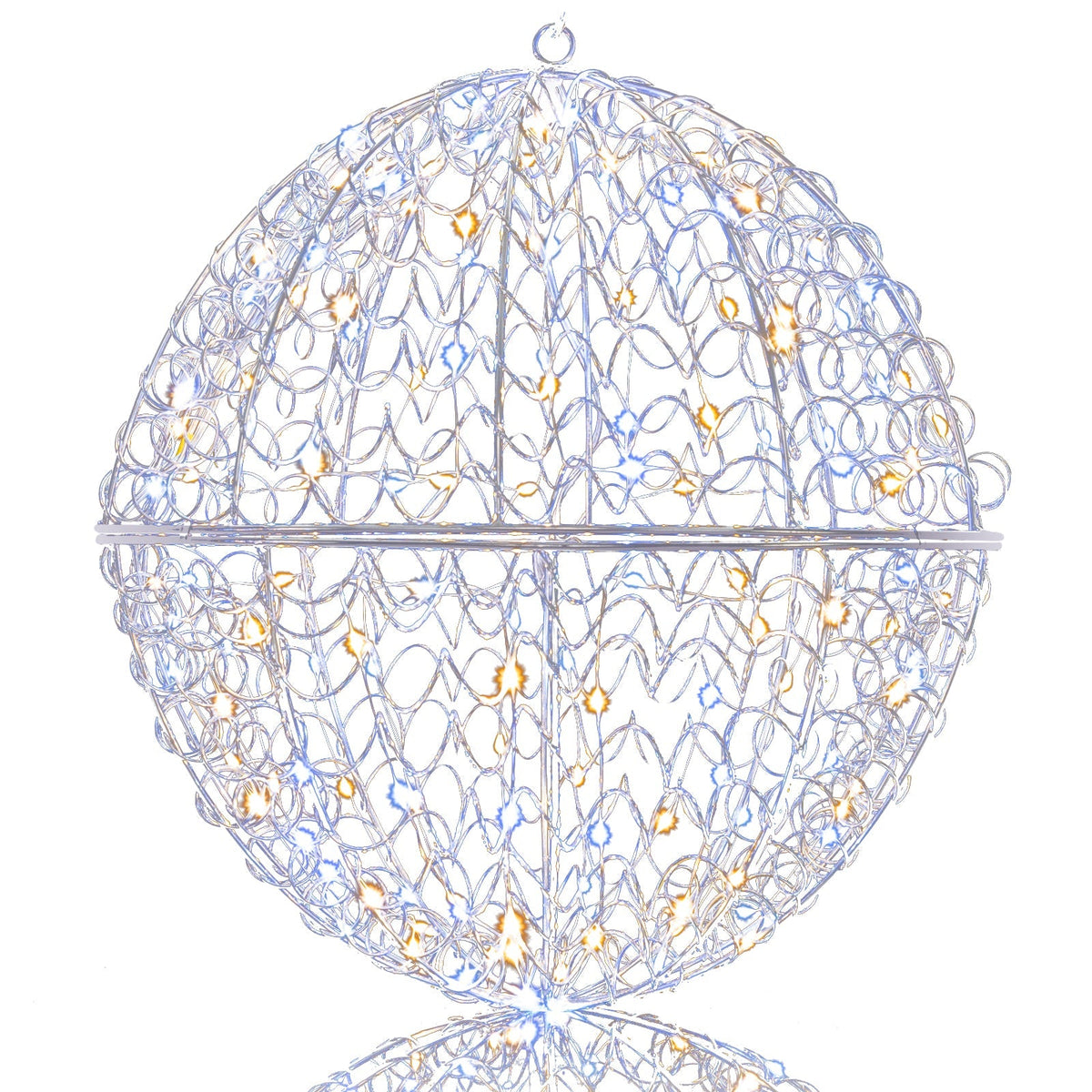 3 Pcs Lighted Christmas Balls Large Standing/Hanging Metal Sphere Lights with 435 LEDs