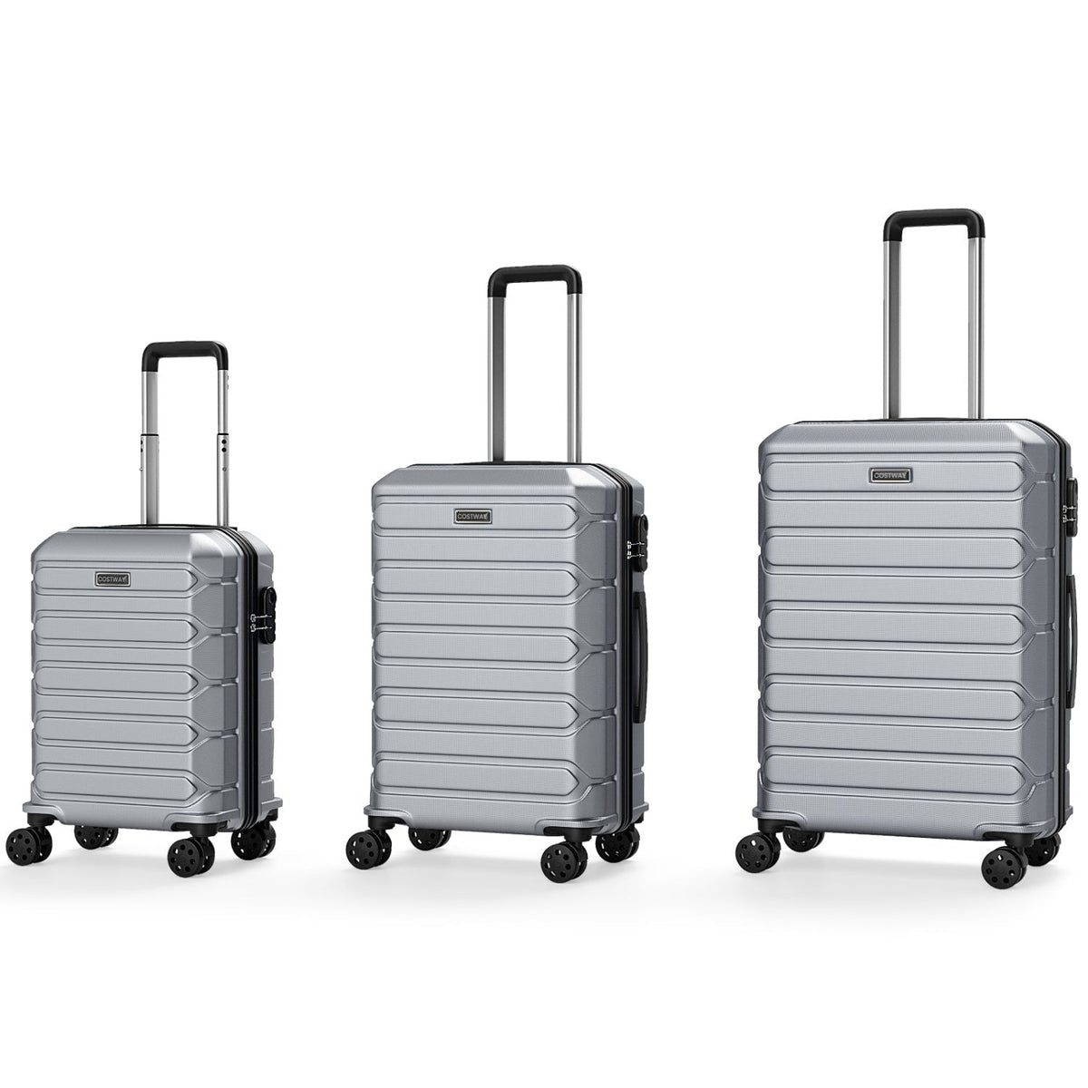 3-Piece Hardside Luggage Set Lightweight Hardside Suitcases with 8-Spinner Wheels