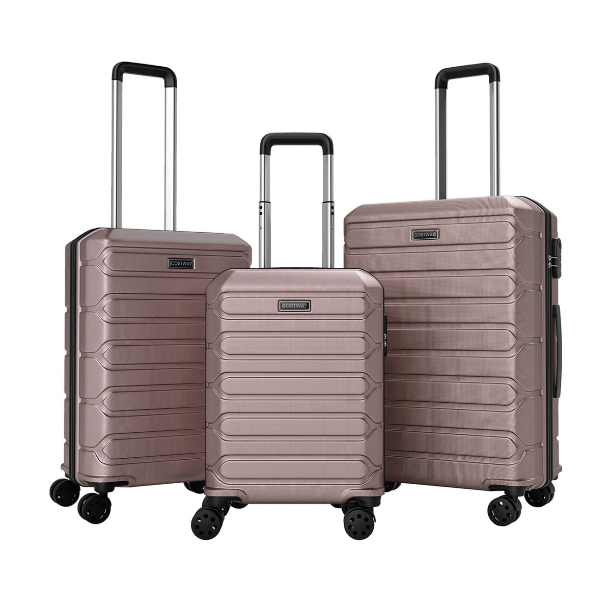 3-Piece Hardside Luggage Set Lightweight Hardside Suitcases with 8-Spinner Wheels