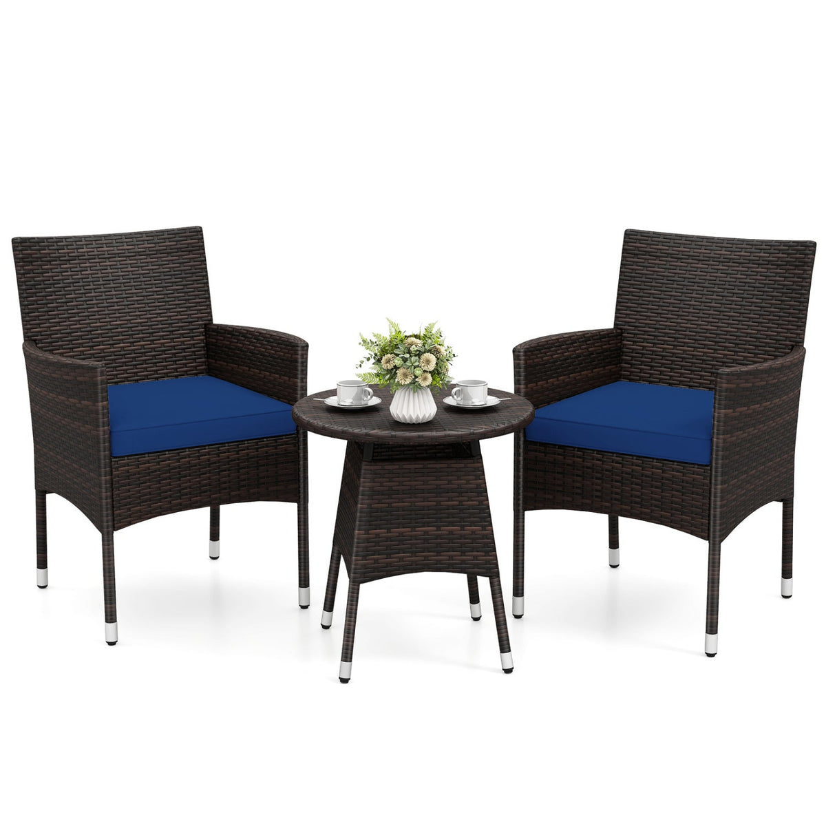 3 Piece Patio Furniture Set Outside Bistro Set for Porch