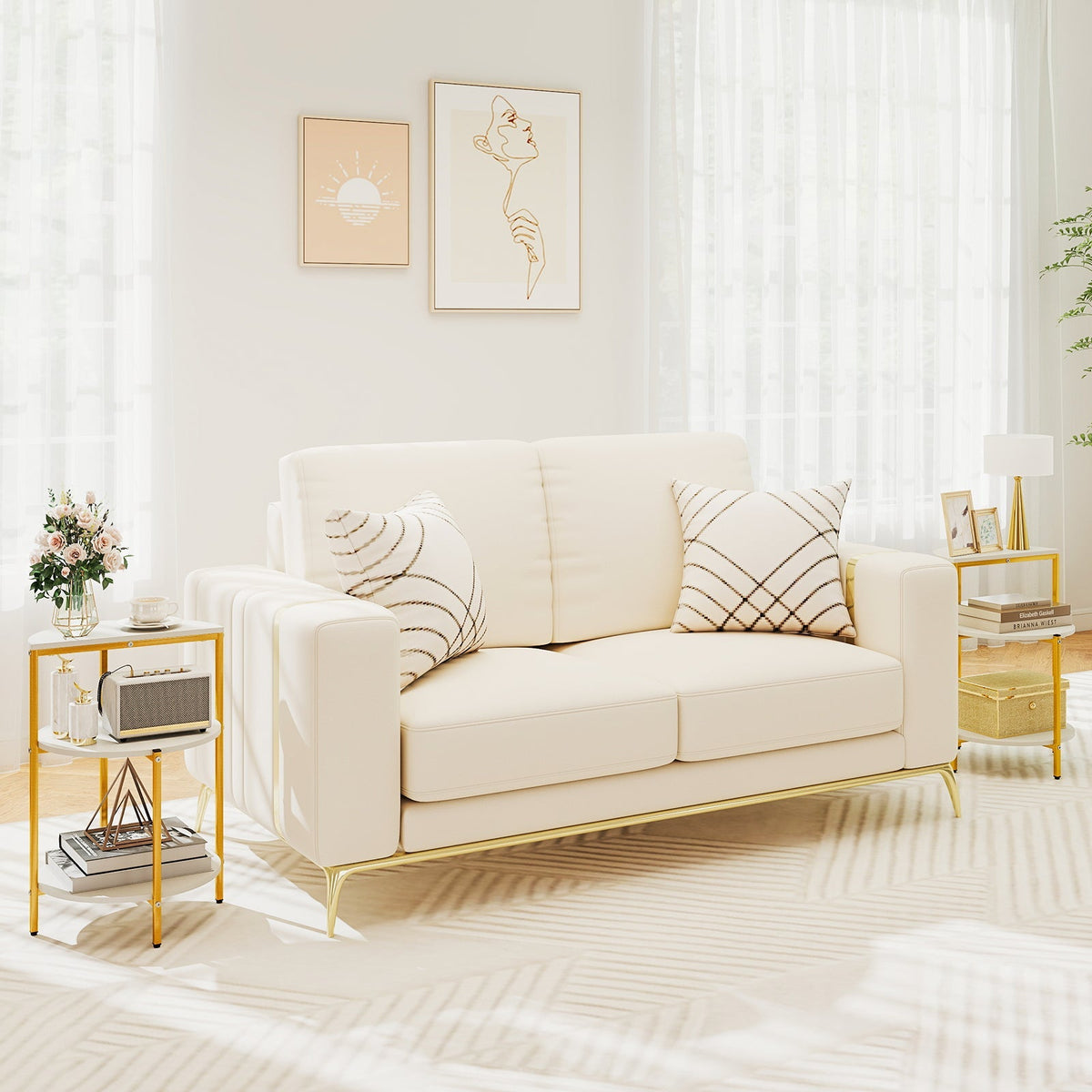 3-Tier Round End Table for Small Space and Bedroom Room