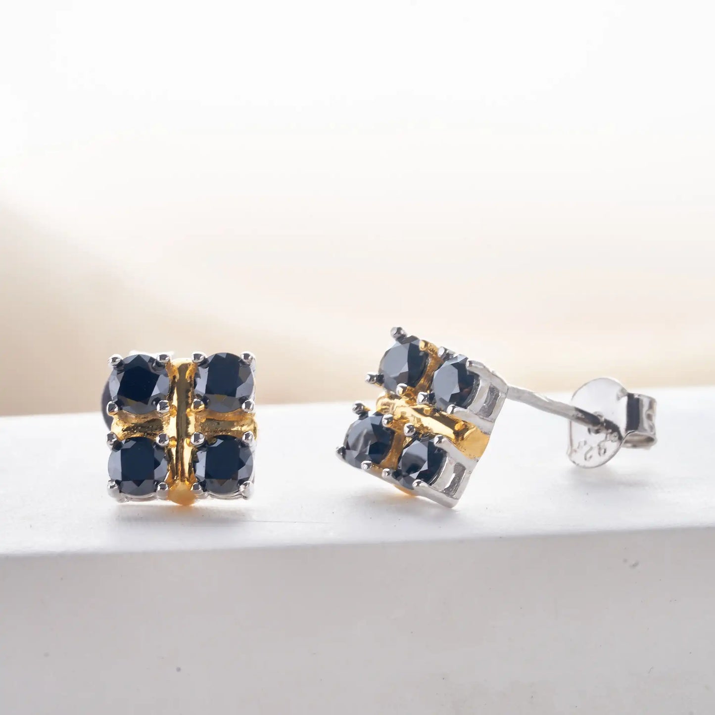 3mm Black Moissanite Stud Earrings 925 Sterling Silver Certified Gift