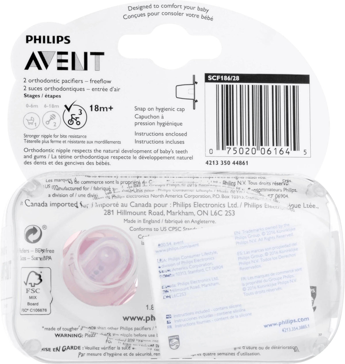 4-Pack: Philips Avent Freeflow Pacifier