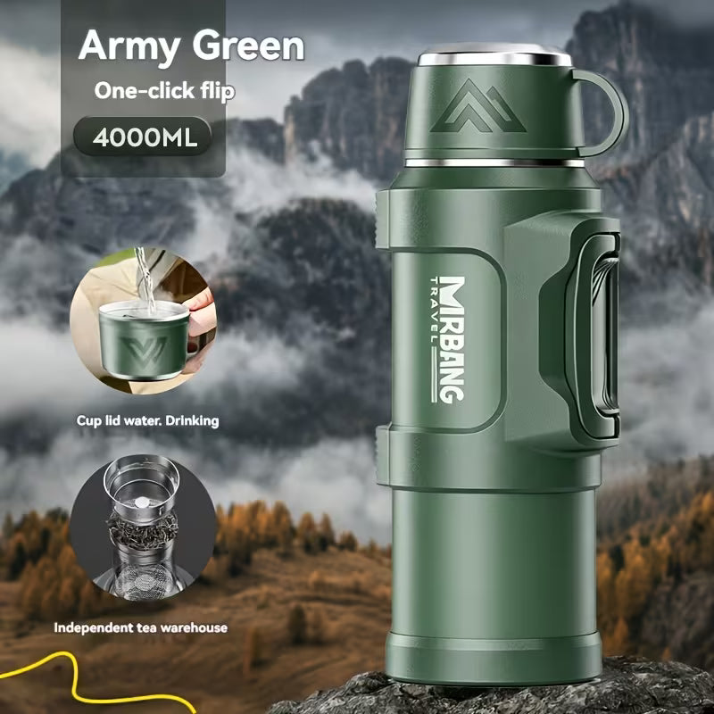 135-Ounce Stainless Steel Insulated Water Bottle with Handle