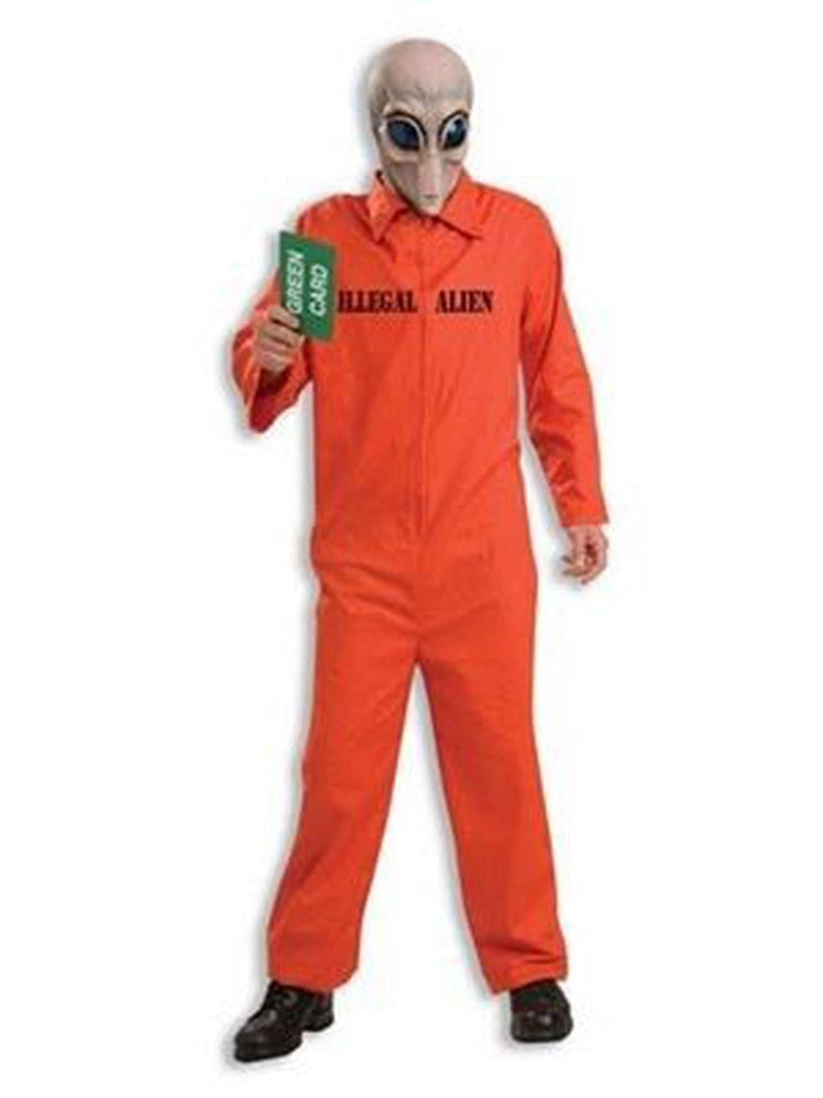 Illegal Alien Green Card Jumpsuit Adult Costume and Mask