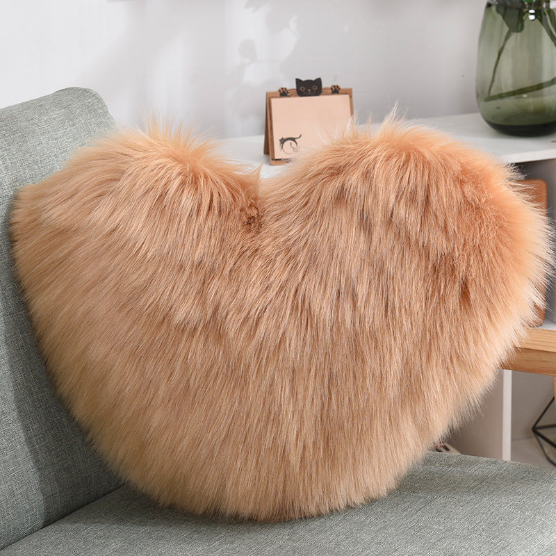 Cojines Decorativos Corazón Largos de Peluche Suaves y Esponjosos Funda de Cojín para Sofá Fundas de Almohada Blanco
