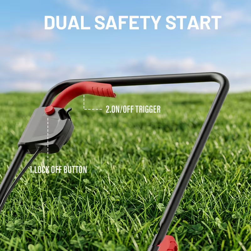 13-Inch 20V Cordless Brushless Push Lawn Mower with 2 Batteries