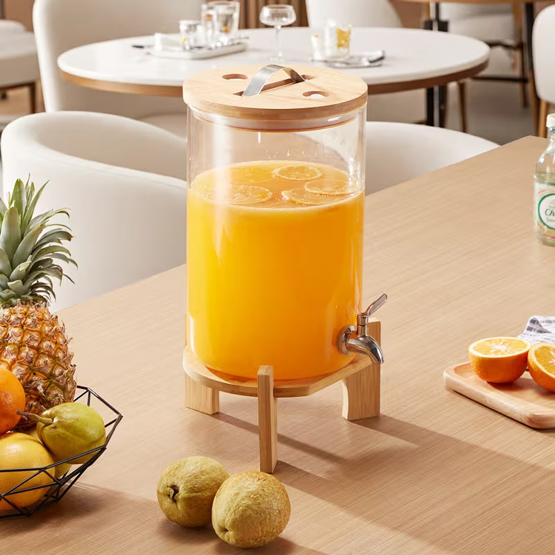 Glass Drink Dispenser with Stand for Parties