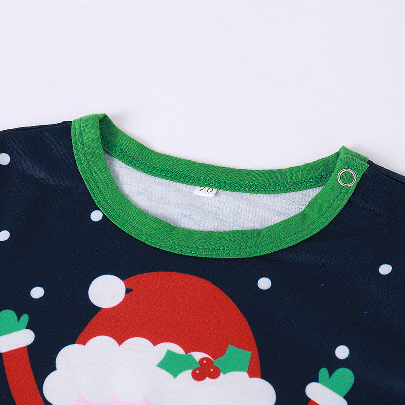 Santa Printed Parent-child Homewear