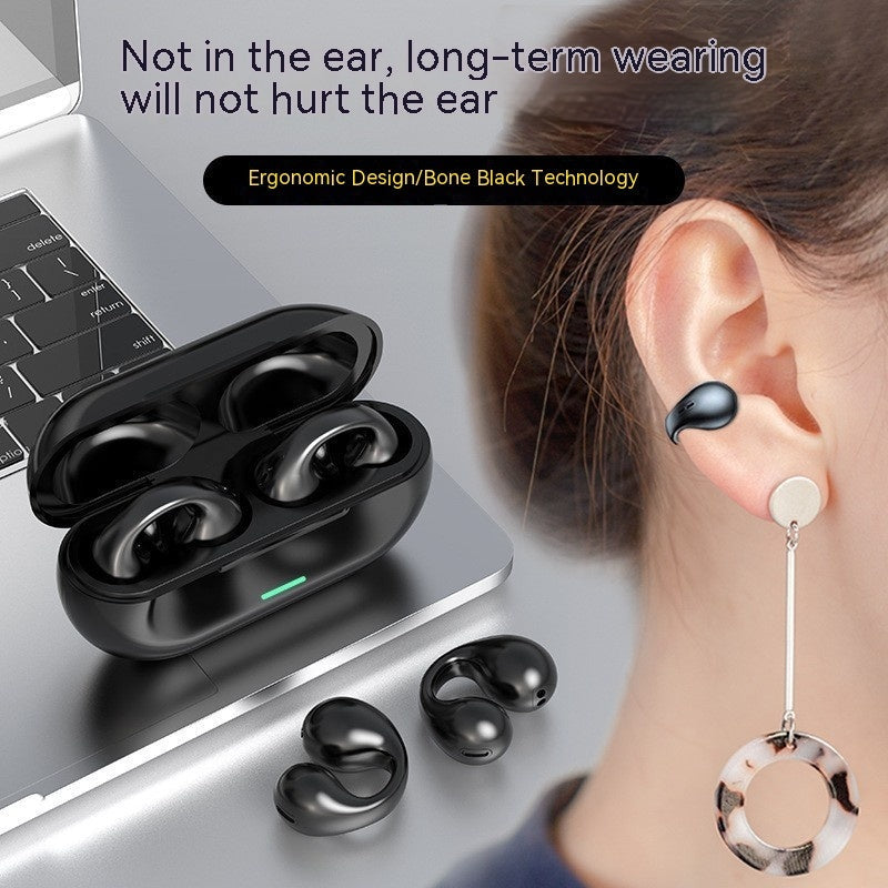 Wireless Ear Clip Bluetooth Headset TWS Comfortable Wear Not In-Ear Sports Wireless Bone Conduction 5.3 Bluetooth Headset
