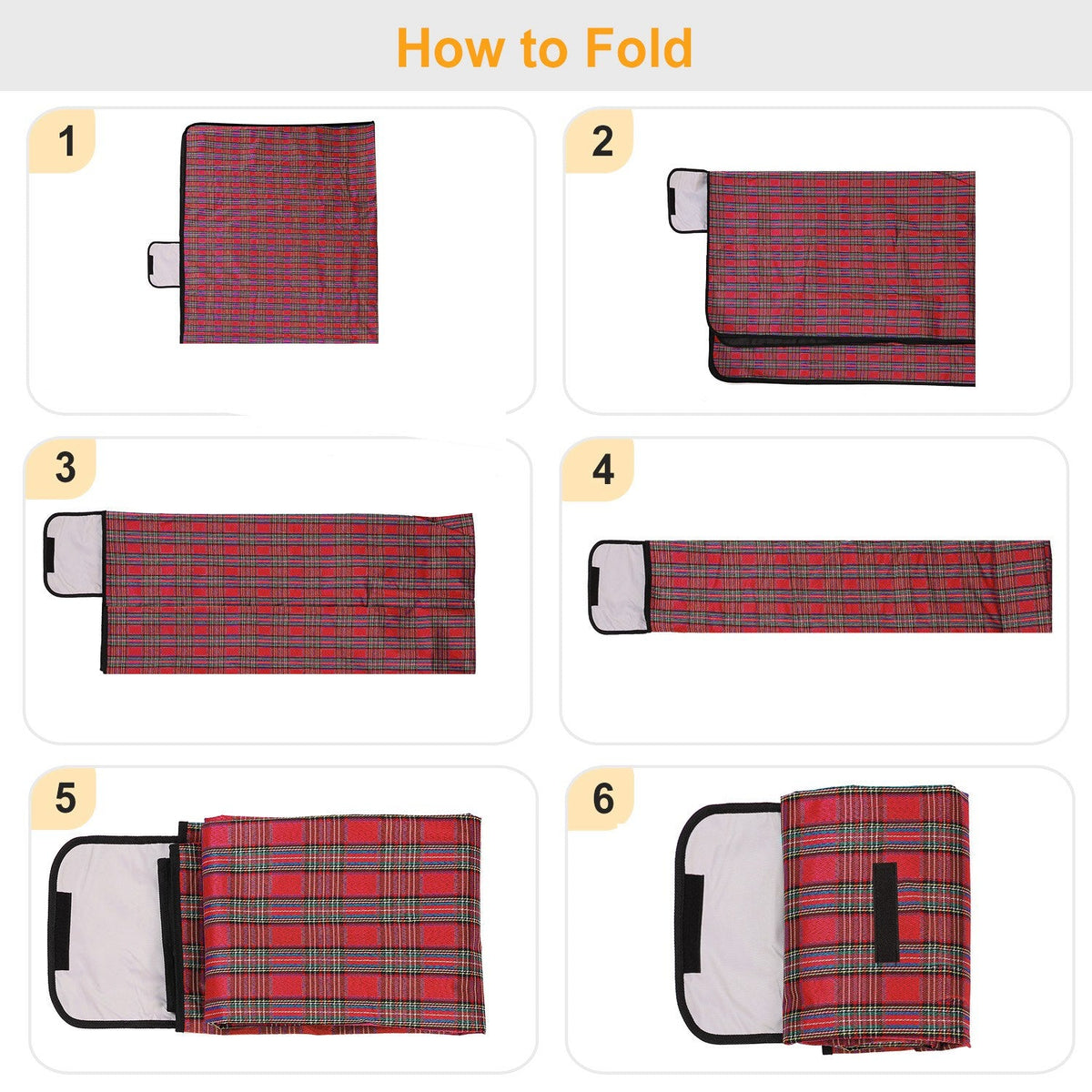 Manta de picnic impermeable de 60" x 78", alfombra plegable para acampar con correa, ideal para camping, senderismo, césped y viajes
