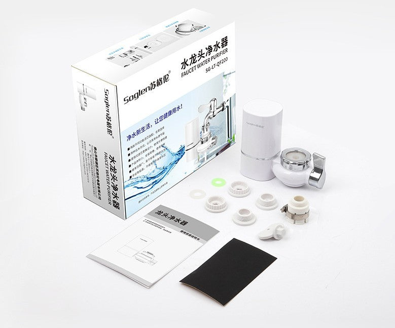 Ceramic Faucet Water Filter – Tap-Mounted Kitchen Sink Filter with Washable Ceramic Core