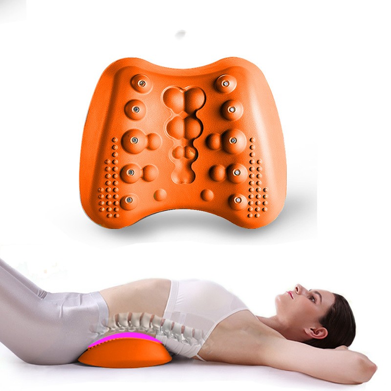 Almohada de soporte lumbar para el alivio del dolor de espalda baja, masajeador estirador lumbar para el alivio del dolor lumbar crónico y la hernia discal.