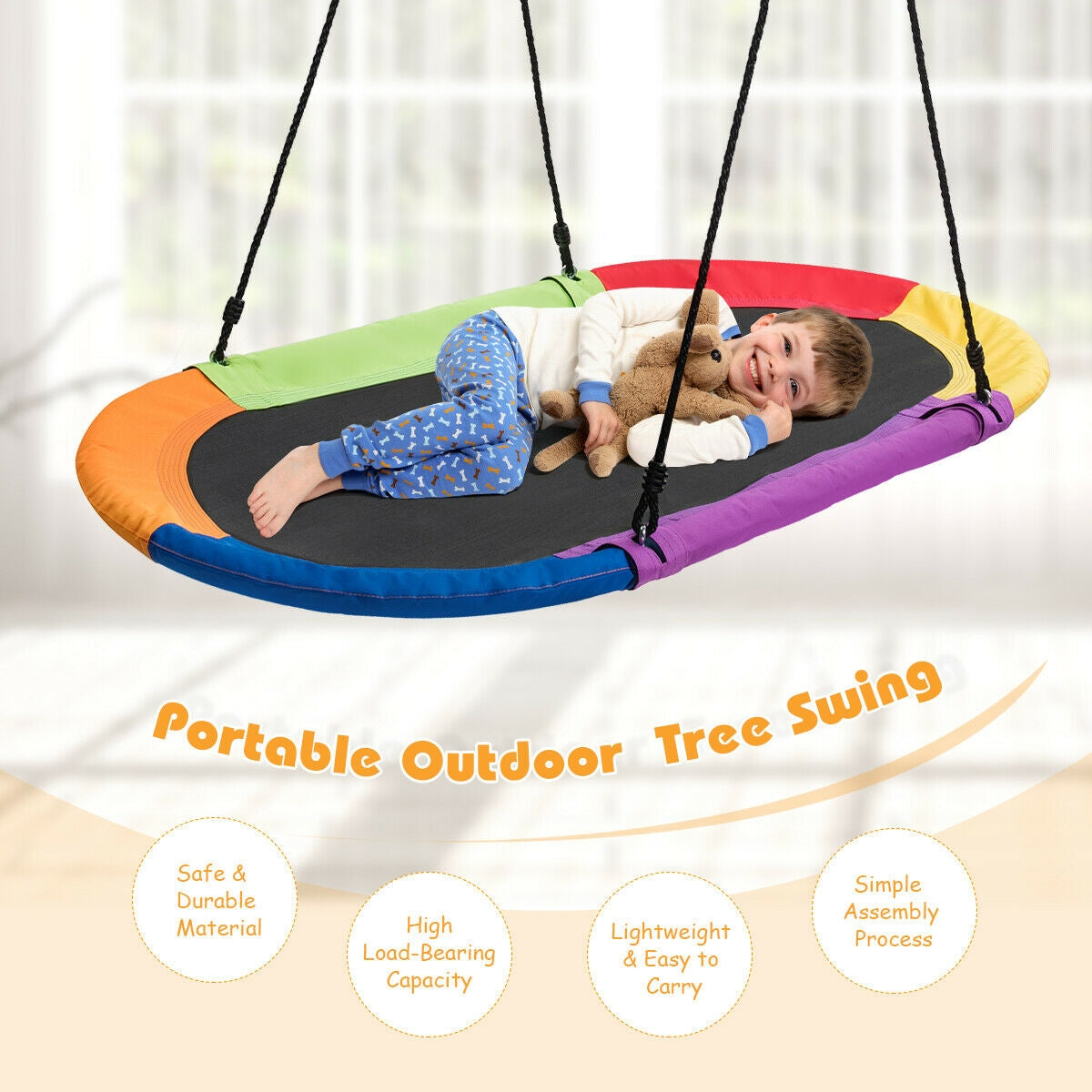 Columpio ajustable para exteriores Saucer Surf de 60 pulgadas
