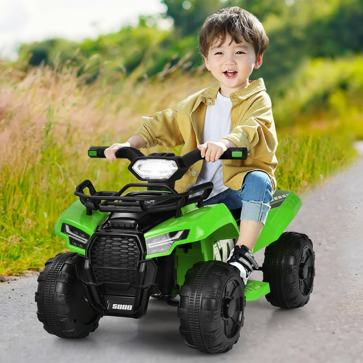 Coche eléctrico montable de 6 V ATV Quad para niños con luz LED y MP3