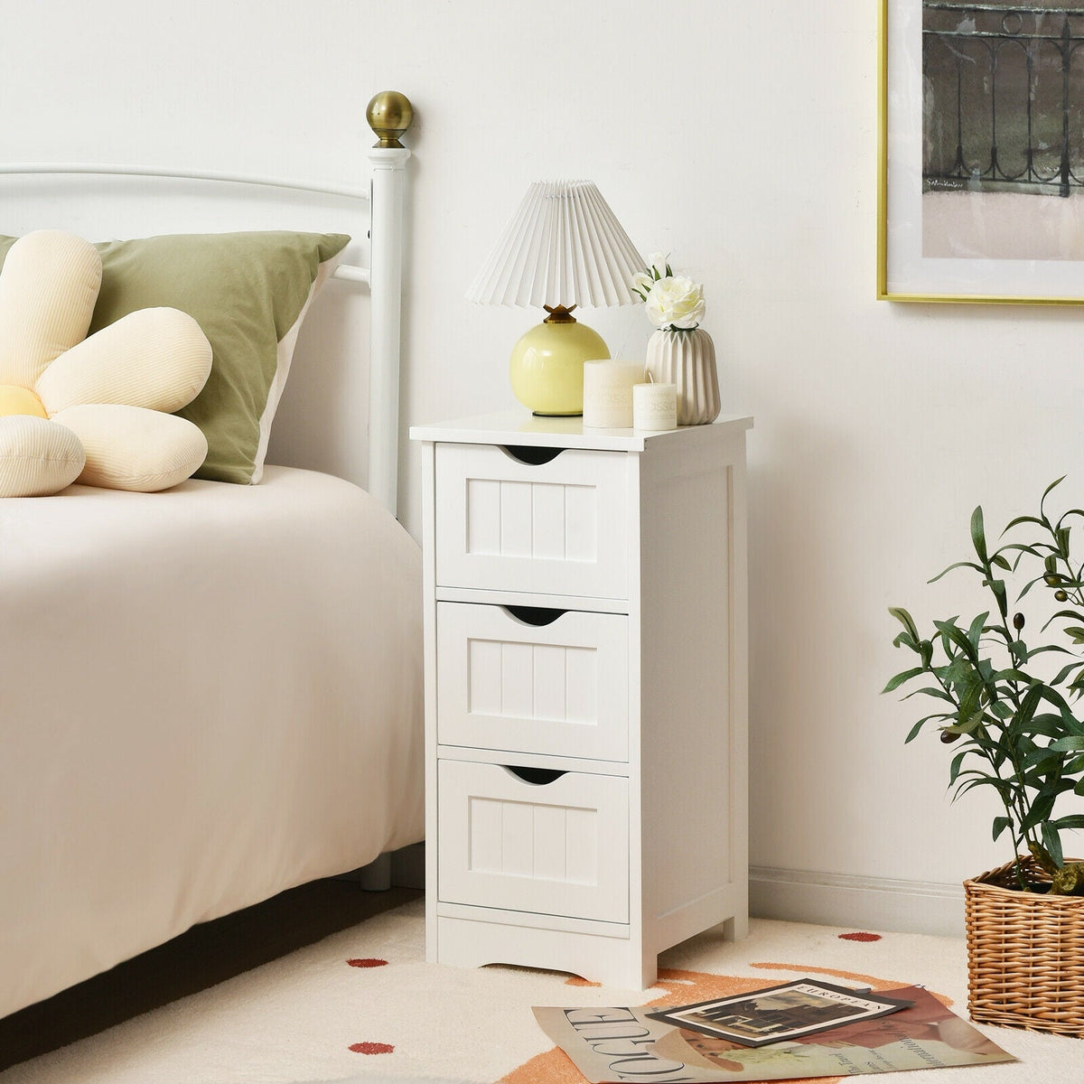 Bathroom Floor Freestanding Storage Organizer with 3 Drawers
