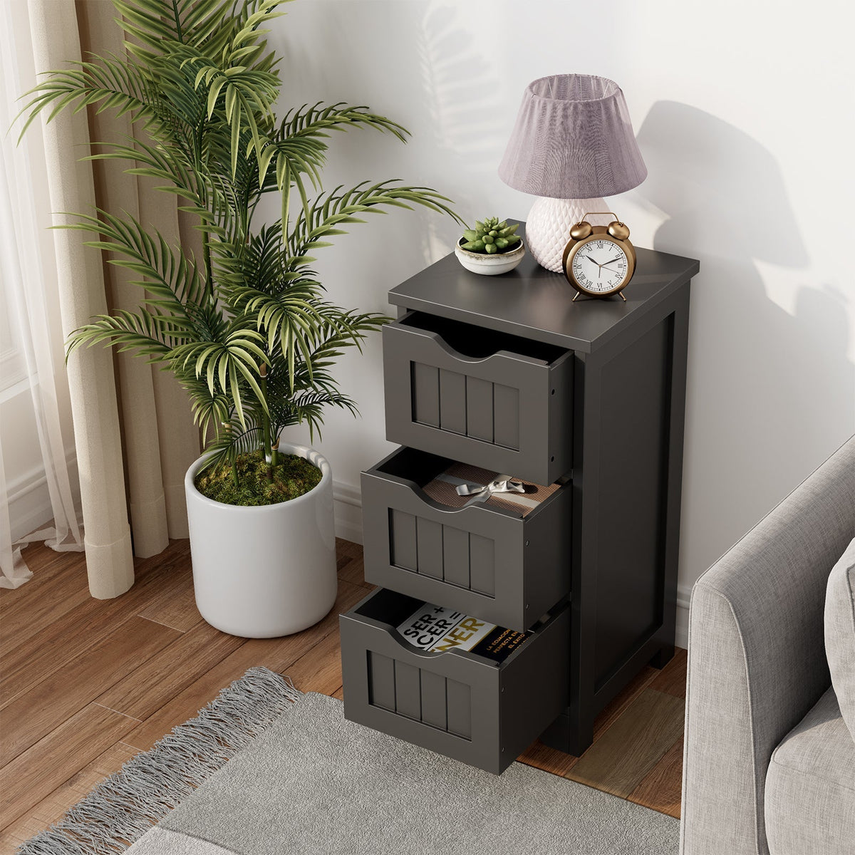 Bathroom Floor Freestanding Storage Organizer with 3 Drawers