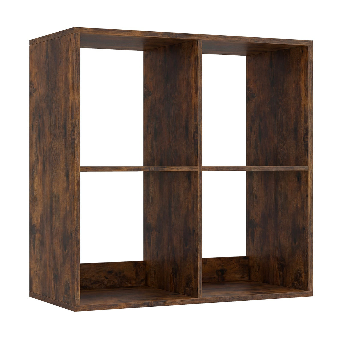 4 Cube Bookshelf with Back Guardrail for Living Room Bedroom