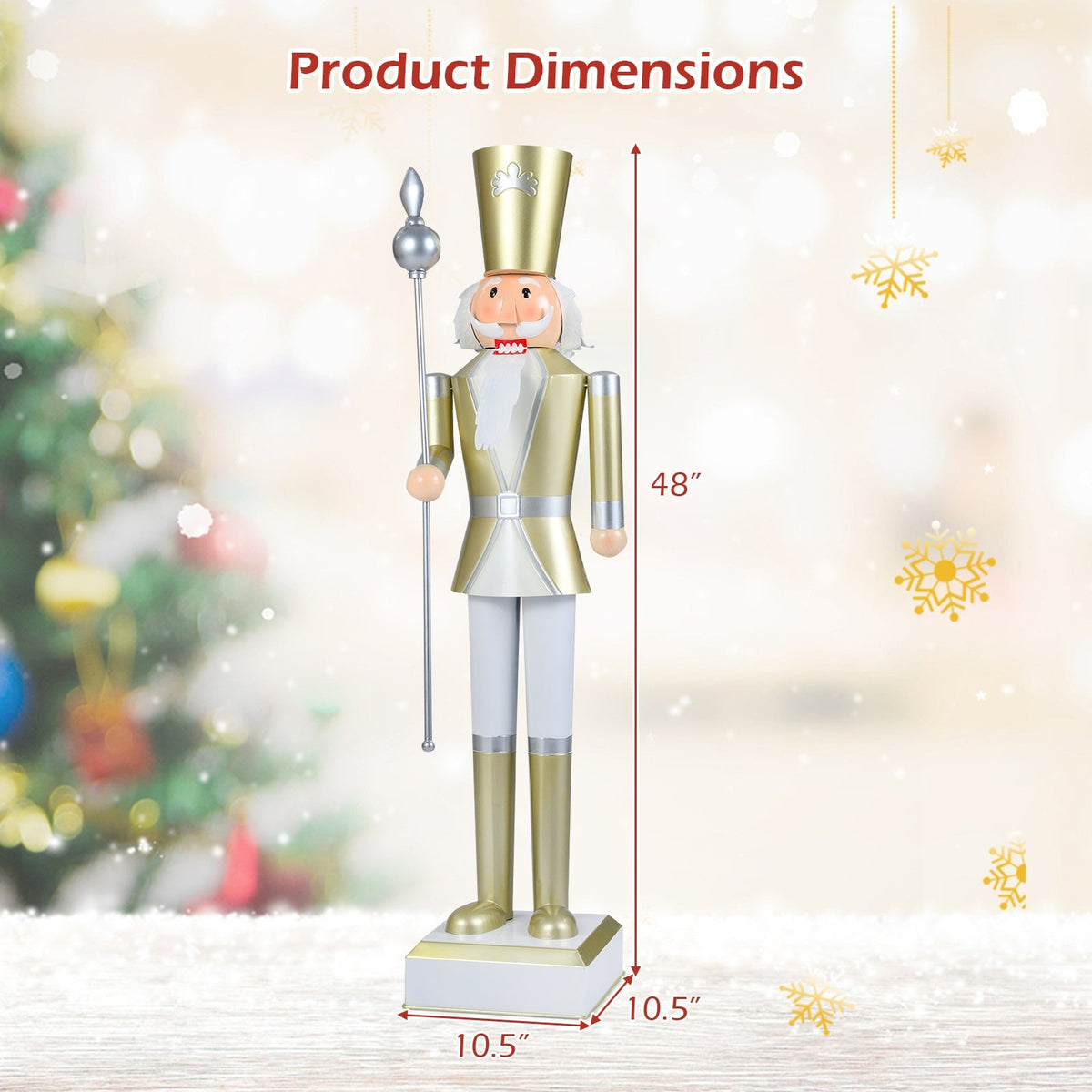 4 FT Christmas Nutcracker with High Hat & Beautiful Scepter
