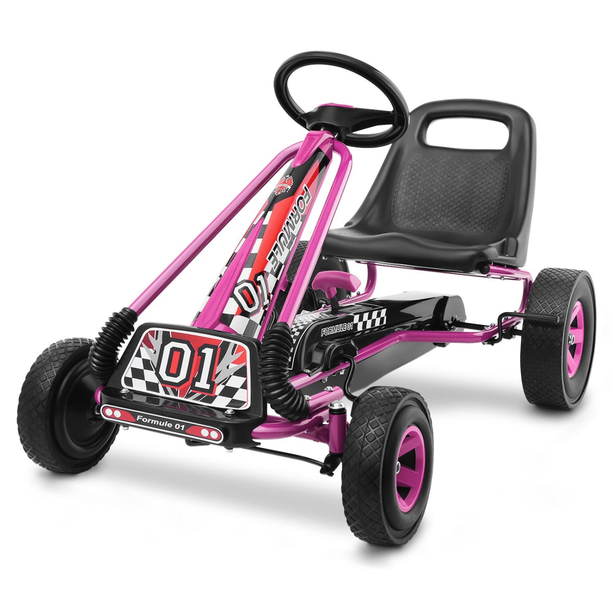 4 Wheels Kids Ride On Pedal Powered Bike Go Kart Racer Car Outdoor Play Toy