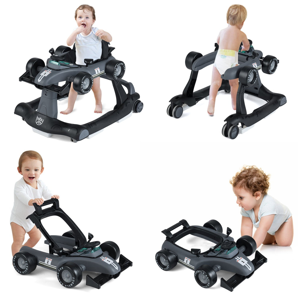 4-in-1 Foldable Activity Push Walker with Adjustable Height