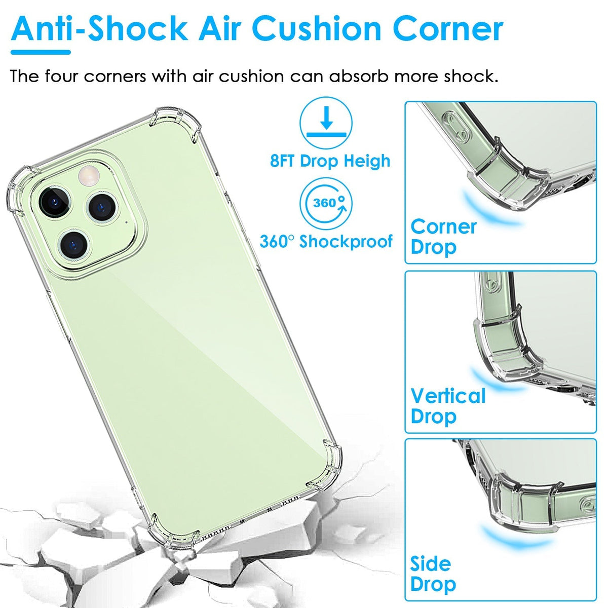 ShockproofÊClear Phone Case Soft TPU Transparent Phone Cover Anti-Shock Ultra-Thin Phone Case Cover Fit for iPhone 14/14Plus/14Pro/14Pro Max/13/13Pro/