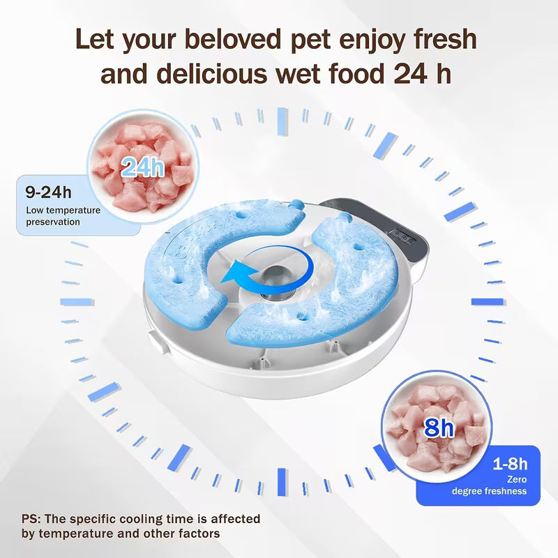 Automatic Refrigerated Wet Food Feeder with Ice Packs