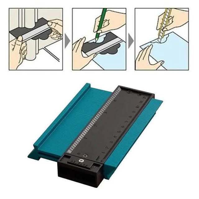 Regla de medición de madera para dar forma a los bordes de baldosas laminadas de 5 pulgadas.