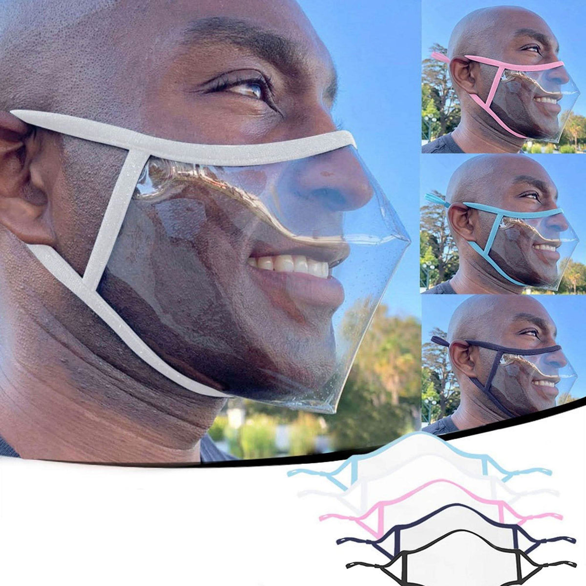 5-Pack: Transparent Face Masks