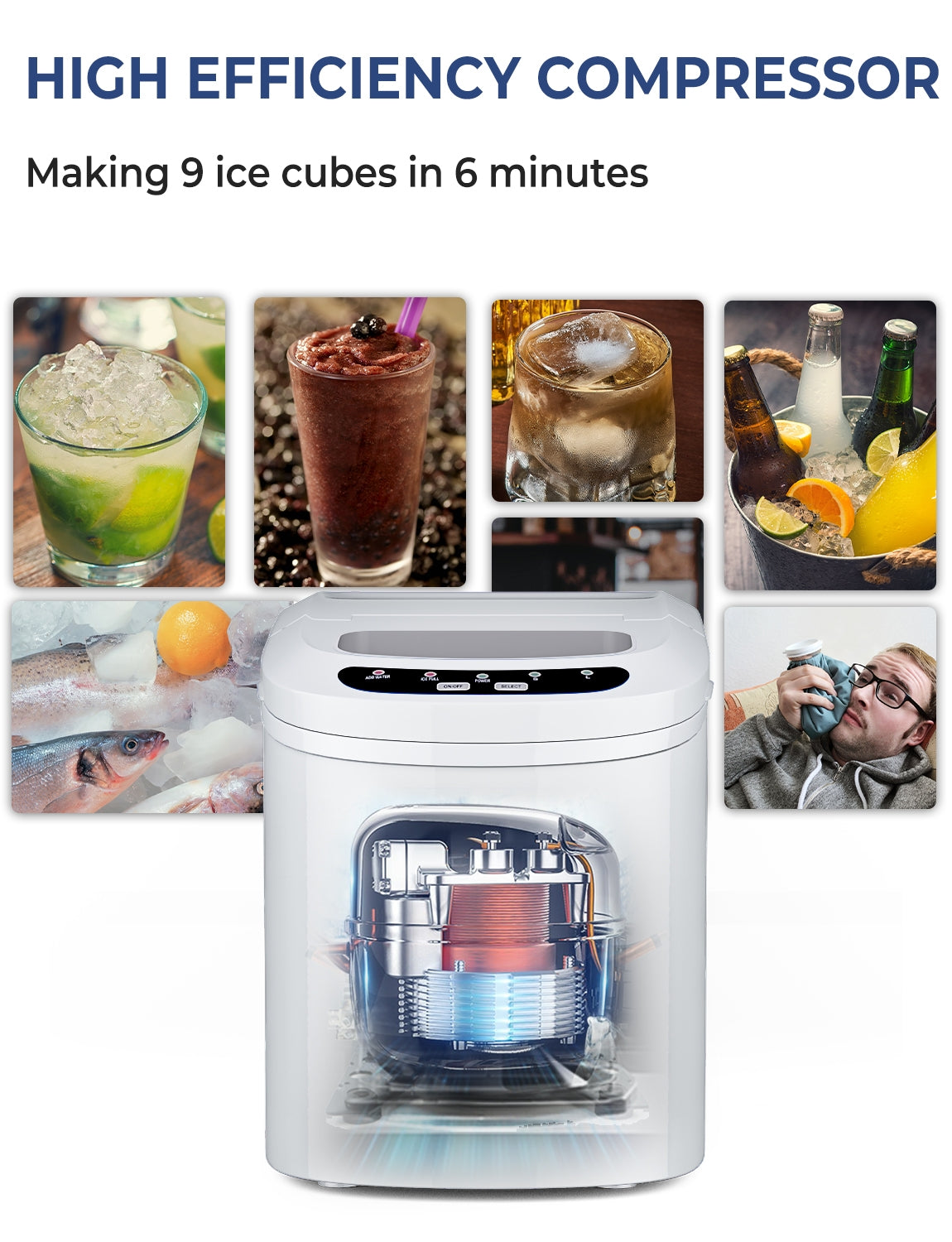 Mini Portable Compact Electric Ice Maker Machine