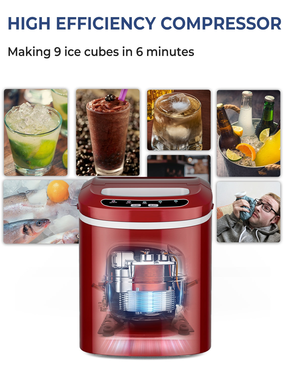 Mini Portable Compact Electric Ice Maker Machine
